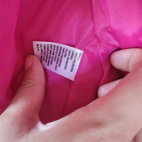 Crown & Ivy Vest Hot Pink W/ Gold Accents Size Large Zipper & Button Overlay EUC - Picture 7 of 10